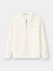 Áo Nỉ Cổ Khóa Nam 5S Fashion Họa Tiết Chữ Thêu M0ANI25010