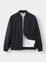 Áo Khoác Bomber Nam 5S Fashion Lót Lông Trơn Basic AKB24043