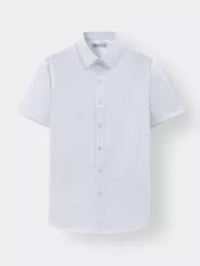 Áo Sơ Mi Nam Cộc Tay 5S Fashion Màu Trắng Trơn ASC25011