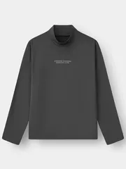 Áo Giữ Nhiệt Nam 5S Fashion Cổ Cao In Chữ Phom Slimfit M0AGN25001