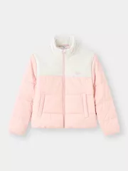 Áo Phao Nữ Can Phối Nhung Cổ Trụ 5S Fashion Phom Slimfit W0PHF25001