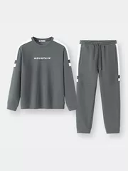 Bộ Quần Áo Nỉ Nam 5S Fashion In Chữ Can Phối BNI24004