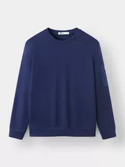 Áo Nỉ Cổ Tròn Tay Raglan Phối Túi Khóa 5S Fashion Regularfit ANO23002