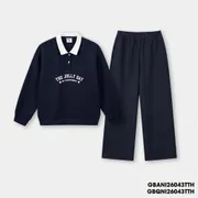 Set Bộ Nỉ Bé Gái 5S FASHION Cổ Polo Phối, In Hình Dễ Thương GBNI26043