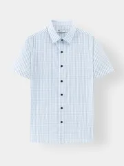 Áo Sơ Mi Nam Ngắn Tay 5S Fashion Kẻ Caro Phom Slimfit ASC24033