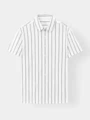 Áo Sơ Mi Nam Dệt Kim Vải Co Giãn 5S Fashion Kẻ Sọc ASC25024