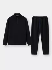 Bộ Quần Áo Nỉ Nam Có Khóa Kéo 5S Fashion Trơn Phom Casual BNK24012