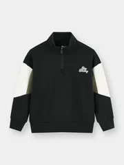 Áo Nỉ Bé Trai 5S Fashion Cổ Khóa Can Phối Phom Regular BBANI25009