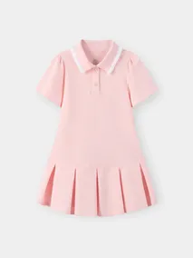 Váy Liền Bé Gái 5S Fashion Xếp Ly Cổ Polo G0VAY26002