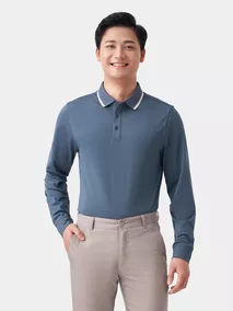 Áo Polo Dài Tay Phối Màu 5S Fashion Regularfit APD23003