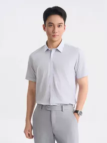 Áo Sơ Mi Nam Ngắn Tay 5S Fashion Casual Kẻ Sọc ASC25010