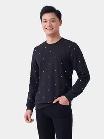 Áo Nỉ Cổ Tròn 5S Fashion In Tràn Slimfit ANO23028
