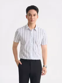 Áo Sơ Mi Nam Cộc Tay 5S Fashion Kẻ Caro Phom Slimfit ASC25058