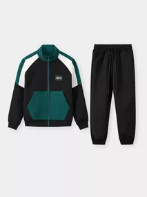 Bộ Nỉ Khóa Bé Trai 5S Fashion Cổ Cao Can Phối BBNK25003-BBNK25103