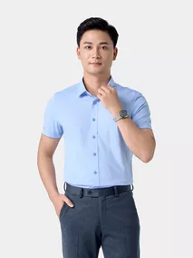 Áo Sơ Mi Nam Ngắn Tay 5S Fashion Họa Tiết Phom Slimfit ASC24046