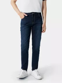 Quần Jean Nam Trơn 5S Fashion Vải Recycled Phom Slimfit QBD23003