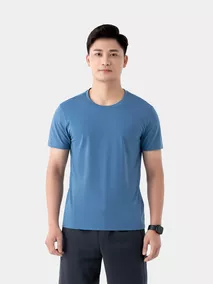 Áo Thun Nam Ngắn Tay 5S Fashion Trơn Basic Slimfit ATS24057