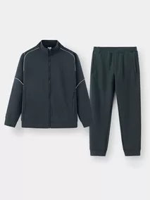 Bộ Nỉ Khóa Nam ZIP-STRIPE S-WARM Phối Line Phom Slimfit MBNK25027