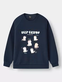 Áo Nỉ Bé Gái 5S Fashion In Best Friend Phom Regular G0ANI25002