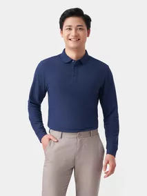 Áo Polo Dài Tay Nam Trơn 5S Fashion Slim Fit APD23602