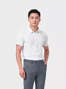 Áo Sơ Mi Nam Ngắn Tay 5S Fashion Họa Tiết ASC24070