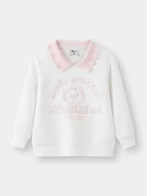 Áo Nỉ Bé Gái Cổ Bẻ 5S Fashion Thêu Dễ Thương G0ANI25003