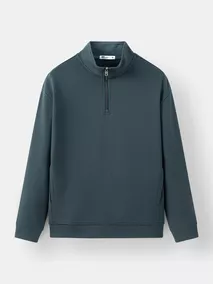 Áo Nỉ Cổ Trụ Khóa Lửng 5S Fashion Trơn Basic Phom Casual BANK24012