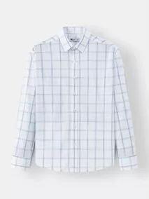 Áo Sơ Mi Nam Dài Tay Màu Trắng Kẻ Ô Slimfit ASM24009