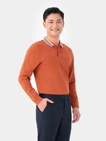 Áo Polo Dài Tay Cổ Phối Màu 5S Fashion Slim Fit APD23601