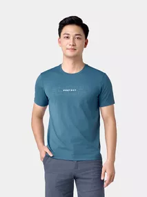 Áo Thun Nam Ngắn Tay 5S Fashion In Chữ Slimfit ATS24030
