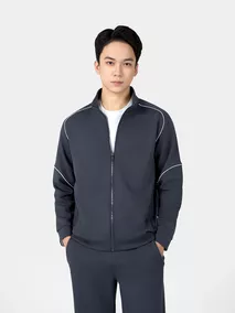 Áo Nỉ Khóa Nam 5S Fashion Phối Line Slimfit BAKN24027