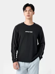 Áo Thun Nam Dài Tay 5S Fashion Cotton Phối Line ATH24003