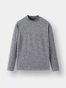 Áo Giữ Nhiệt Nam 5S Fashion Cổ 3 Phân Melange AGN24004