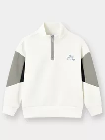 Áo Nỉ Bé Trai 5S Fashion Cổ Khóa Can Phối Phom Regular BBANI25009