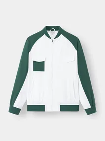 Áo Khoác Bomber 2 Lớp Lót Gió Phối Màu Tay Raglan 5S Fashion AKB23016