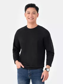 Áo Nỉ Cổ Tròn Tay Raglan Phối Túi Khóa 5S Fashion Regularfit ANO23002