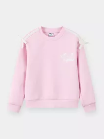 Áo Nỉ Bé Gái 5S Fashion Phối Nơ Phom Regular MBANI25001