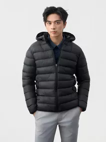 Áo Khoác Phao Nam Siêu Nhẹ Air-PUFFER HEATLOCK 5S FASHION Mũ Tháo Rời M0APH25011