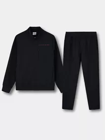 Set Bộ Nỉ Khóa Nam Cổ Trụ 5S Fashion Dệt Hiệu Ứng Phom Slimfit MBNK25020