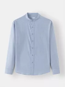 Áo Sơ Mi Nam Cổ Tàu Tay Dài 5S Fashion Cotton Phom Casual ASM24081