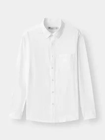 Áo Sơ Mi Nam 5S Fashion Màu Trắng Có Túi Phom Regular M0ASM25015