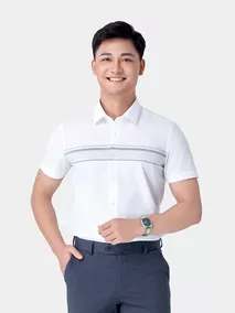Áo Sơ Mi Nam Ngắn Tay 5S Fashion Kẻ Slimfit ASC24023