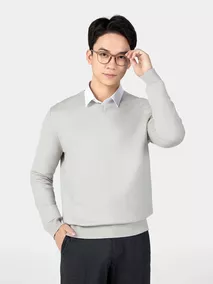 Áo Len Nam 5S Fashion Cổ Tim Trơn Phom Regular ALE24009