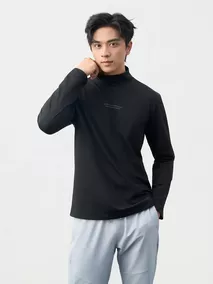 Áo Giữ Nhiệt Nam 5S Fashion Cổ Cao In Chữ Phom Slimfit M0AGN25001