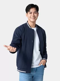 Áo Khoác Bomber Nam 5S Fashion Lót Lông In Logo AKB24017