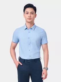 Áo Sơ Mi Ngắn Tay 5S Fashion Hiệu Ứng Màu Melange ASC24076