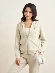 Áo Nỉ Khóa Nữ 5S Fashion Có Mũ In Basic Phom Regular WBAKN25013