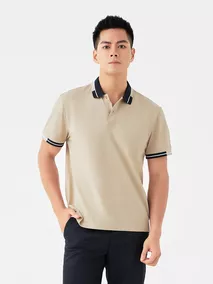 Áo Polo Nam 5S Fashion PIQUE Dệt Kẻ Slimfit APC24007