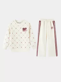 Bộ Nỉ Bé Gái 5S Fashion Họa Tiết Monogram Năng Động GBNI25004