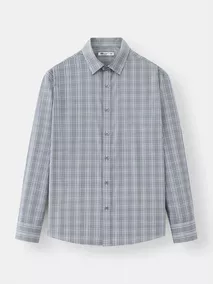 Áo Sơ Mi Nam Dài Tay 5S Fashion Dệt Kẻ Ô Regular ASM24011